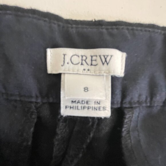 J Crew Womens Shorts Linen Blend Hook Eye Closure Scallop Hem Black Size 8 - Picture 3 of 4
